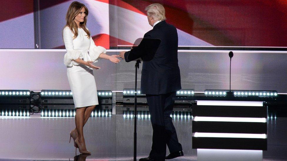 Melania Trump and Donald Trump at the Republican National Convention