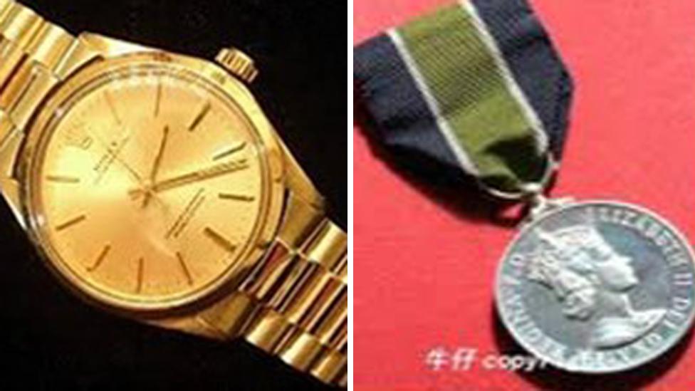1991 Rolex watch and Hong Kong police medal