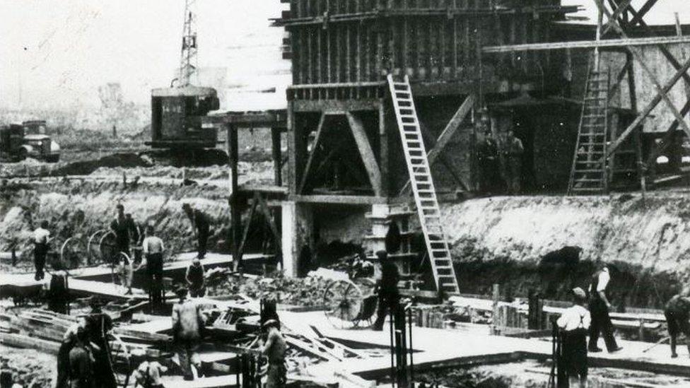 Construction of the Trafford Park factory in the 1930s