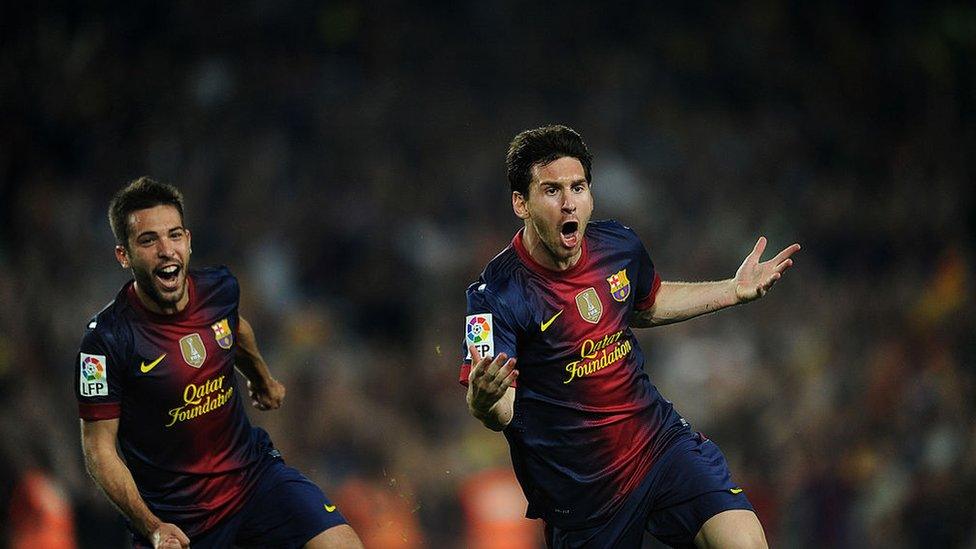 Messi celebrates.