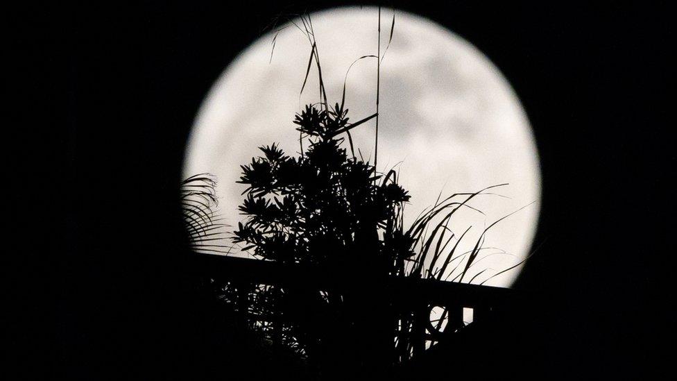 Supermoon above Hong Kong