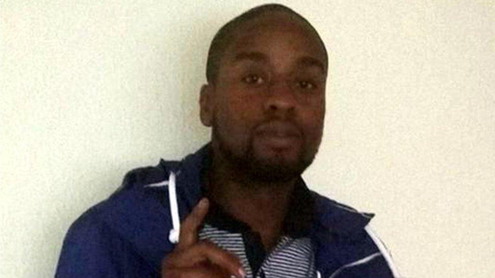 Derek Junior Myers and a house being raided