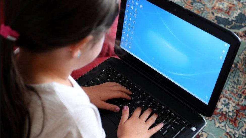 Child using computer