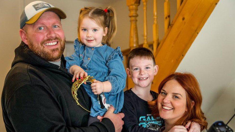 Mark Williams with his family