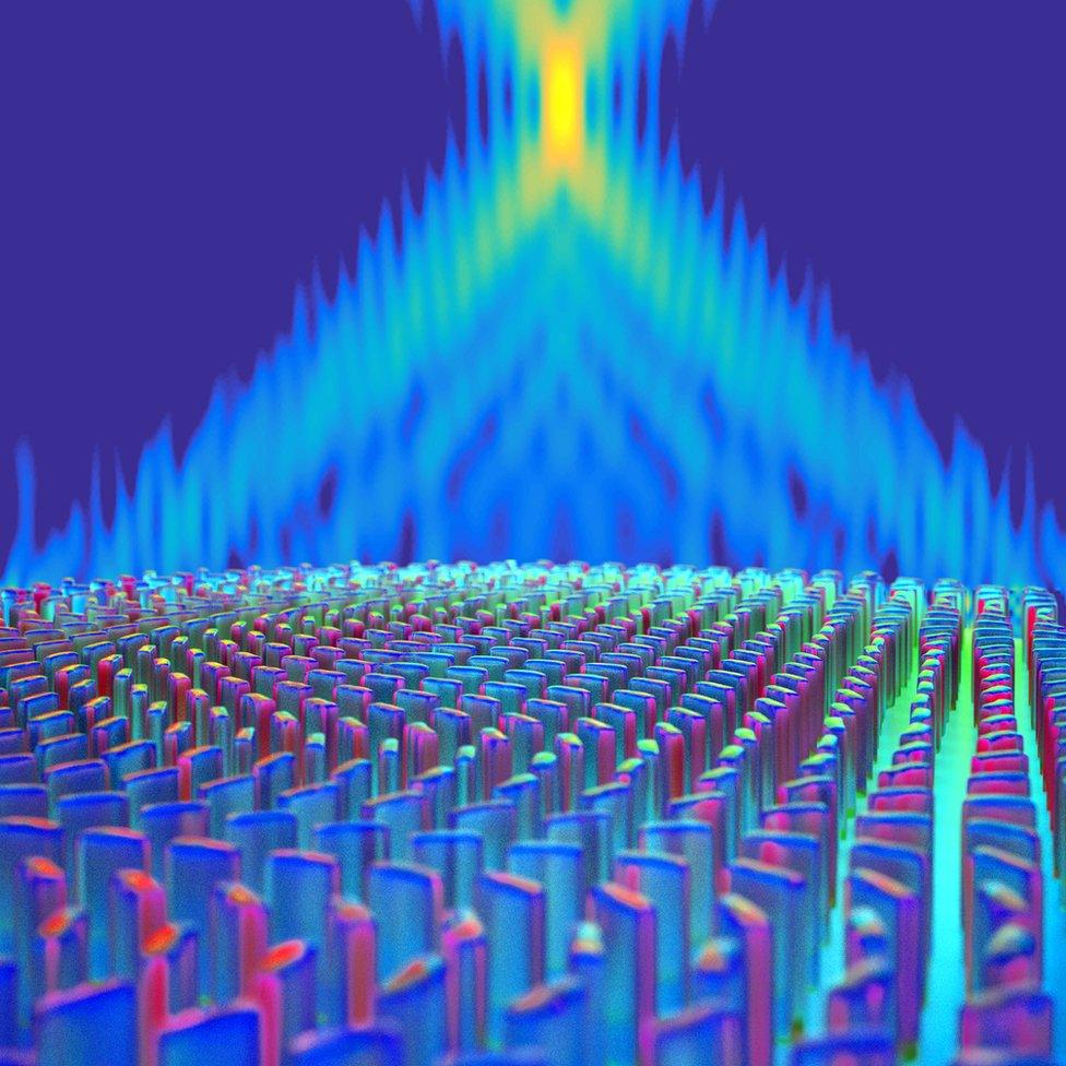 illustration of light hitting the lens