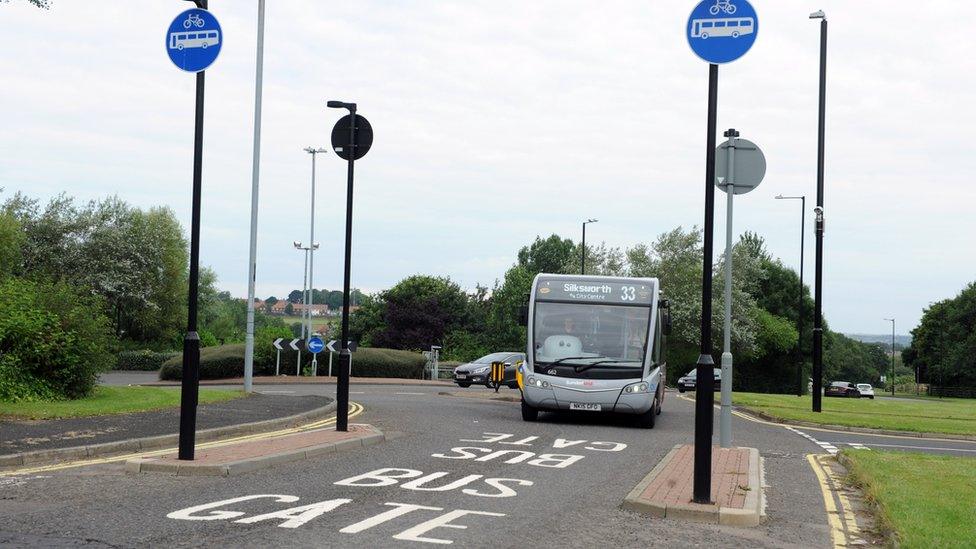 Bus lane in Silksworth