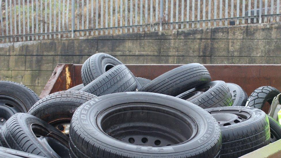 Dumped tyres