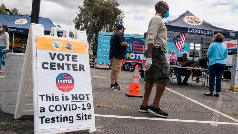 Voting station in California