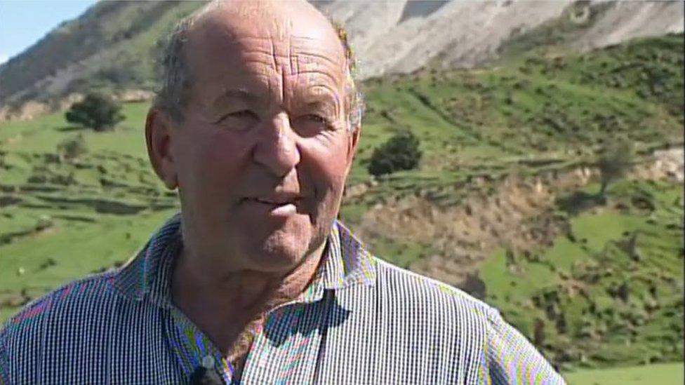 Screengrab of Newshub interview with Kaikoura farmer Derrick Millton