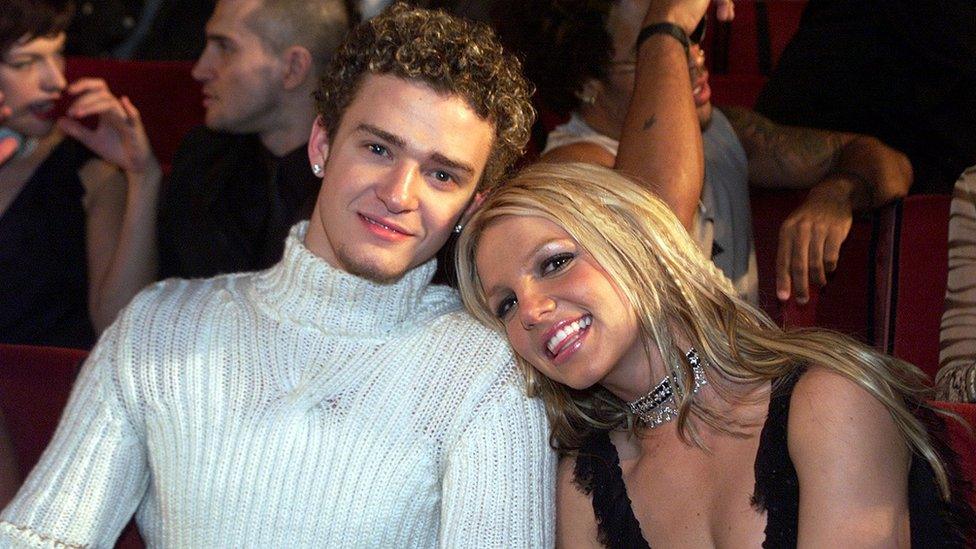 Justin Timberlake and Britney Spears at the MTV Video Music Awards in 2000