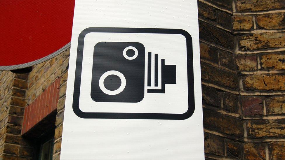 Speed camera sign