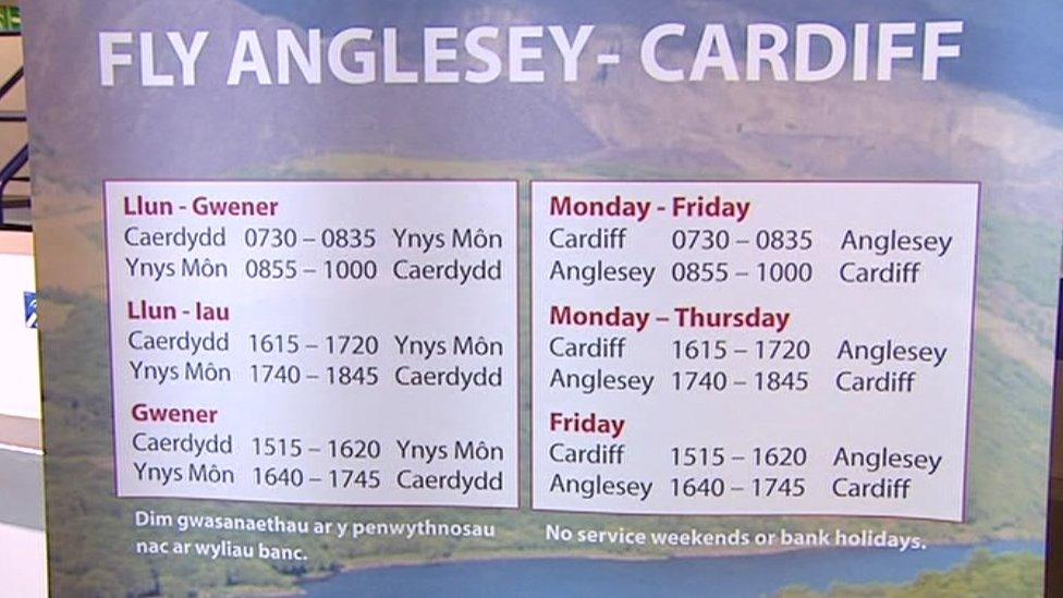 Anglesey to Cardiff flight times