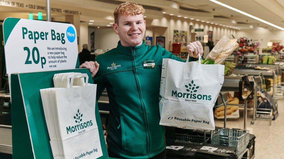 Morrisons paper carrier bag