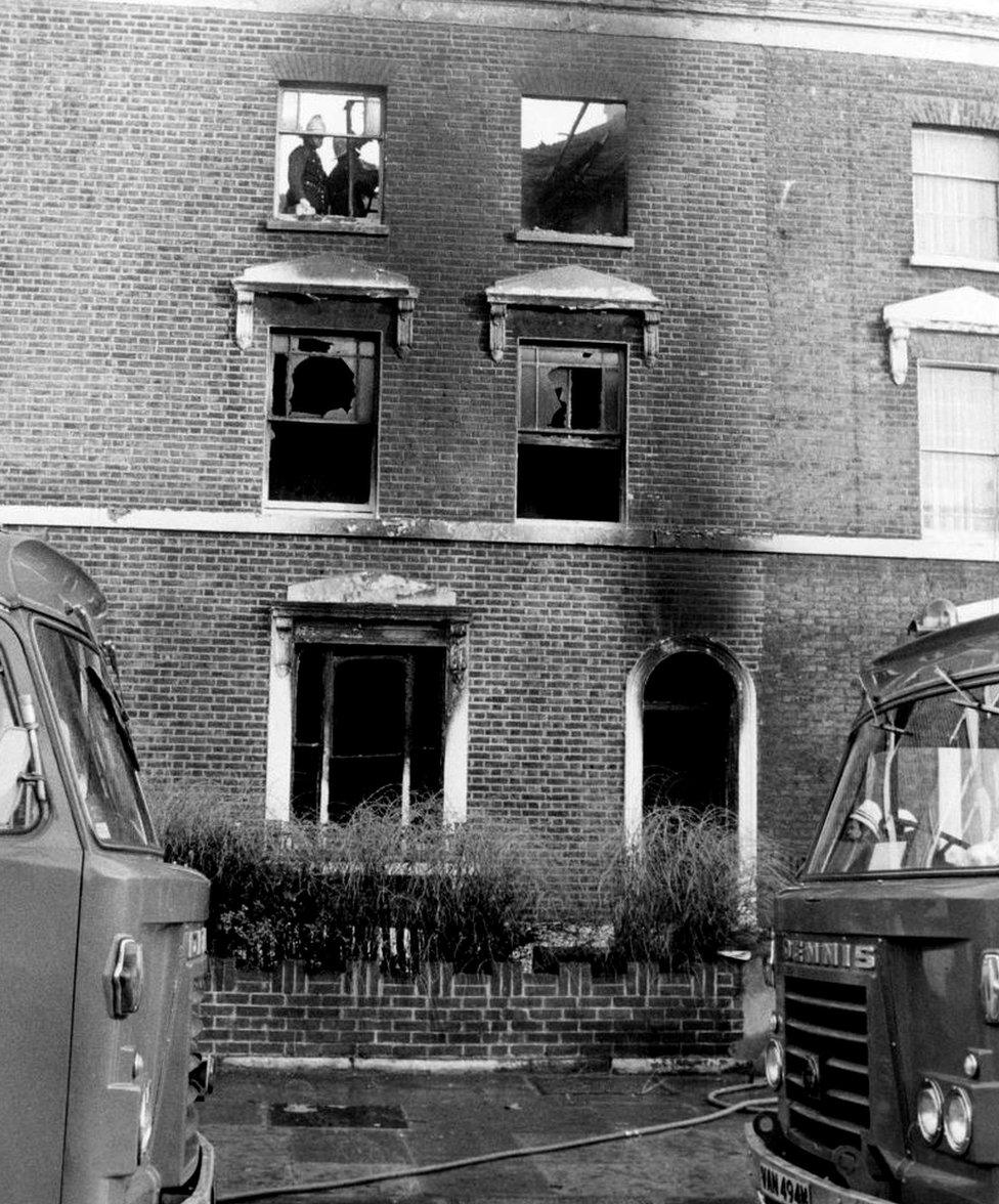 Fire damaged house