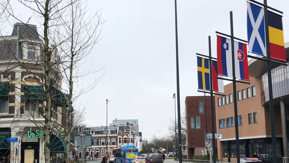 Saltire flying in Leeuwarden