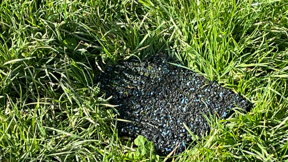 Damaged playground surface