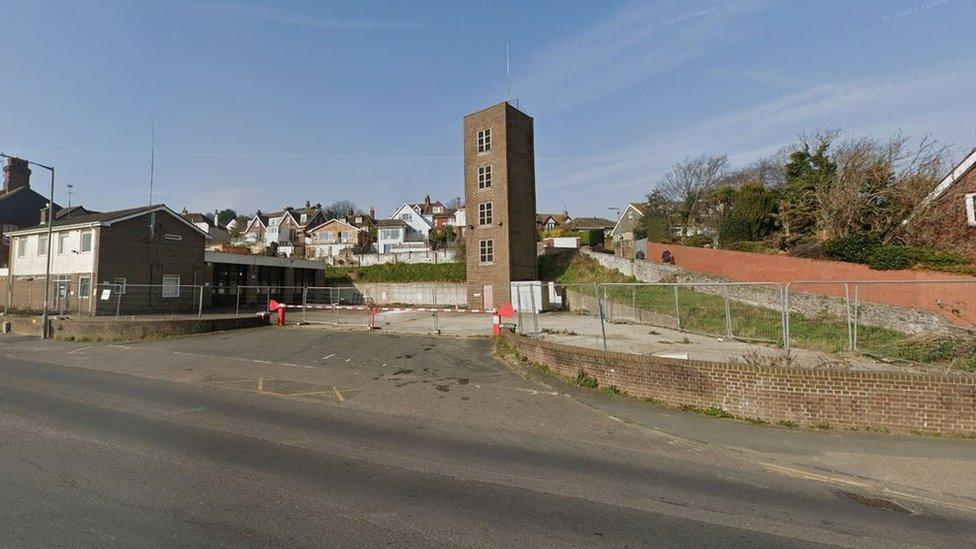 Former fire station in Newhaven, East Sussex