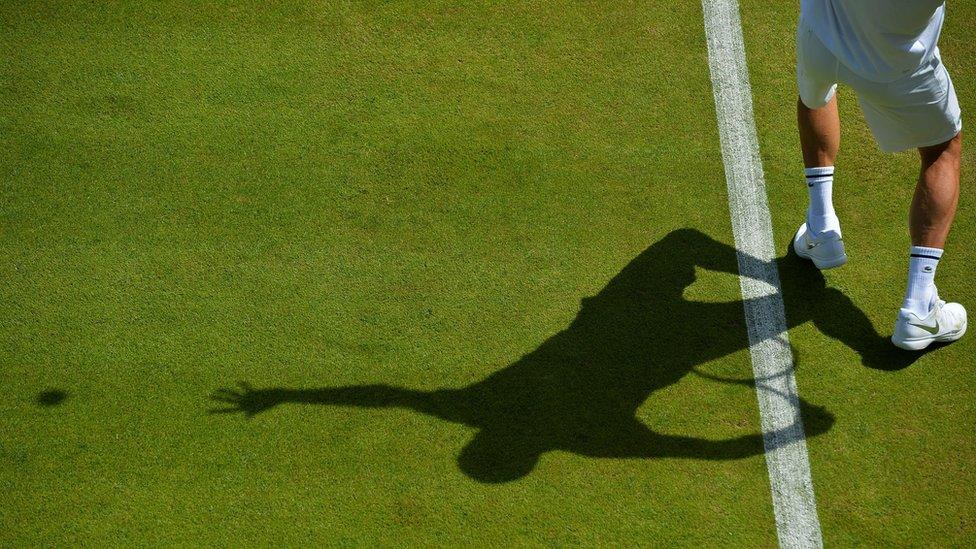 Silhouette of tennis player