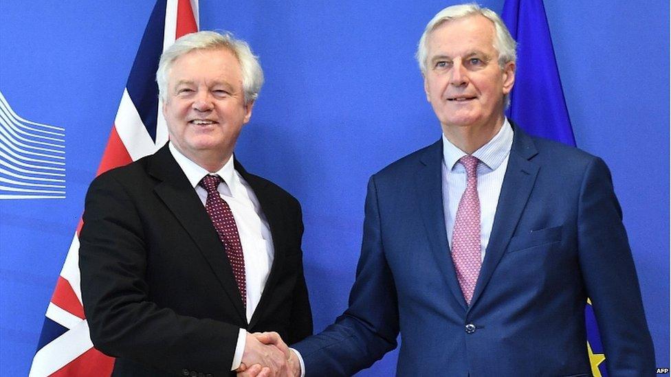 David Davis and Michel Barnier