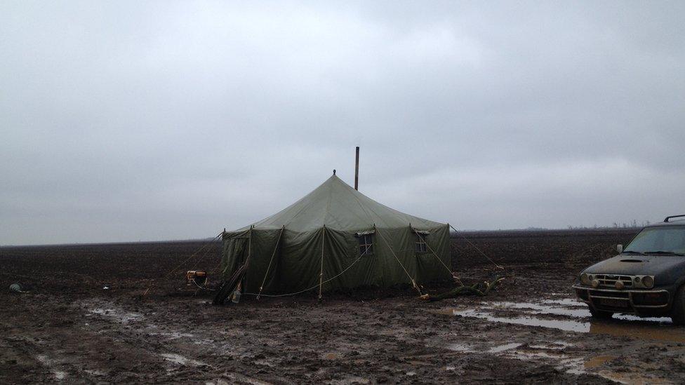 Workers' tent at Chaplynka