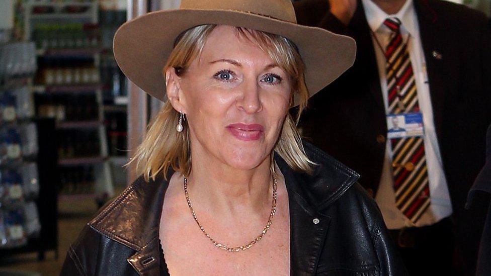 Nadine Dorries arrives back in Britain after her appearance on I'm A Celebrity... Get Me Out of Here!