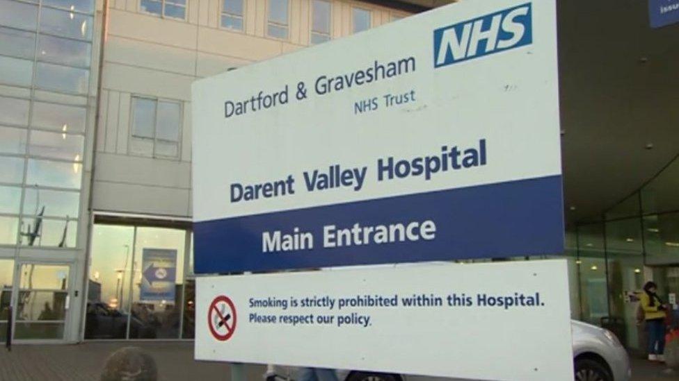 Darent Valley Hospital sign outside the site