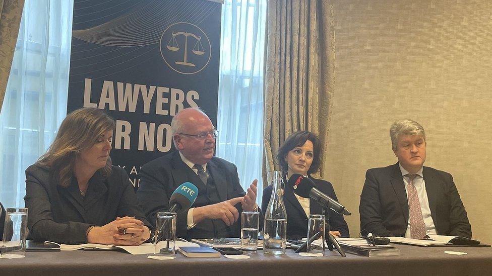 Barrister Brenda Power, Senator Michael McDowell, barrister Maria Steen, and barrister and TD Michael McNamara