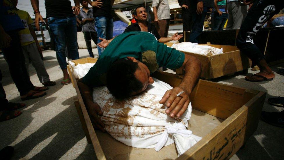 Funeral for bombing victim in the holy Iraqi city of Najaf on July 3, 2016