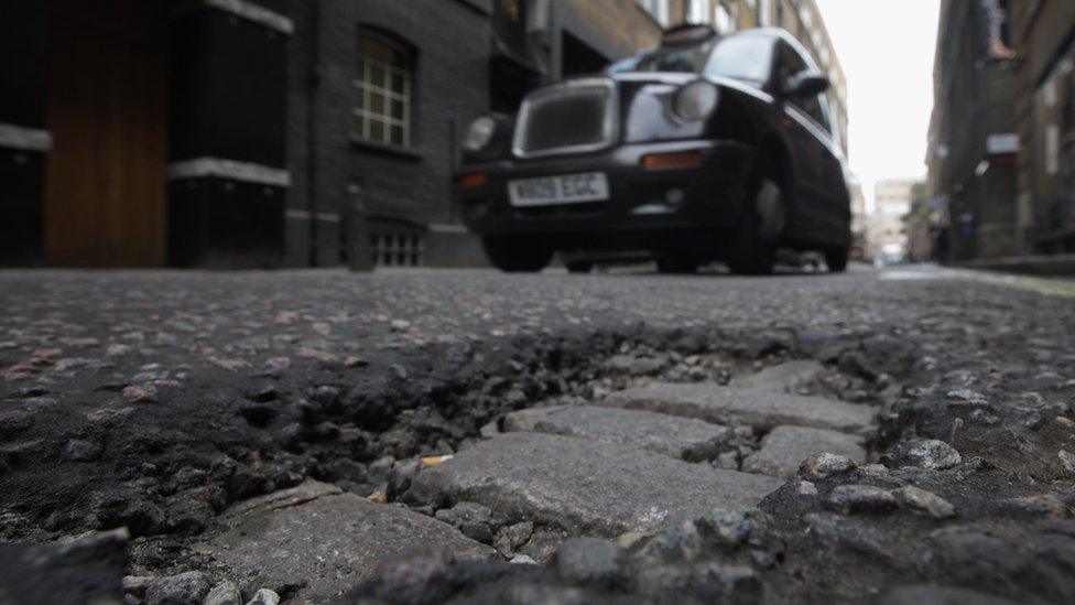 Potholed road