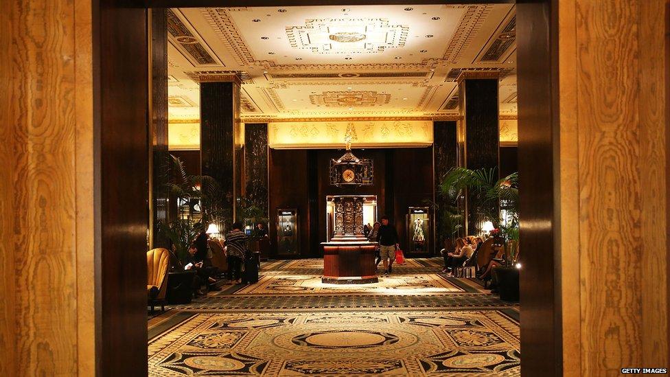 Lobby of the Waldorf Astoria hotel in New York