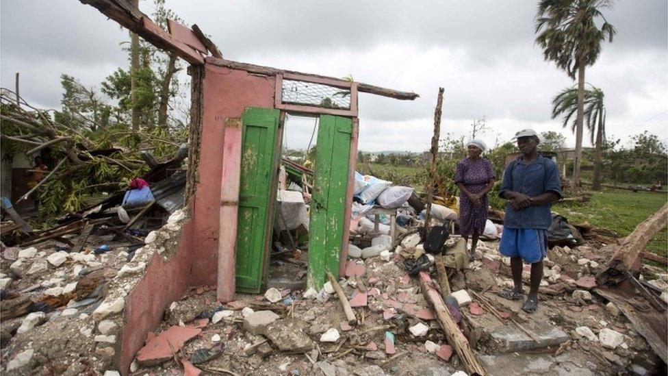 Destroyed home in Haiti