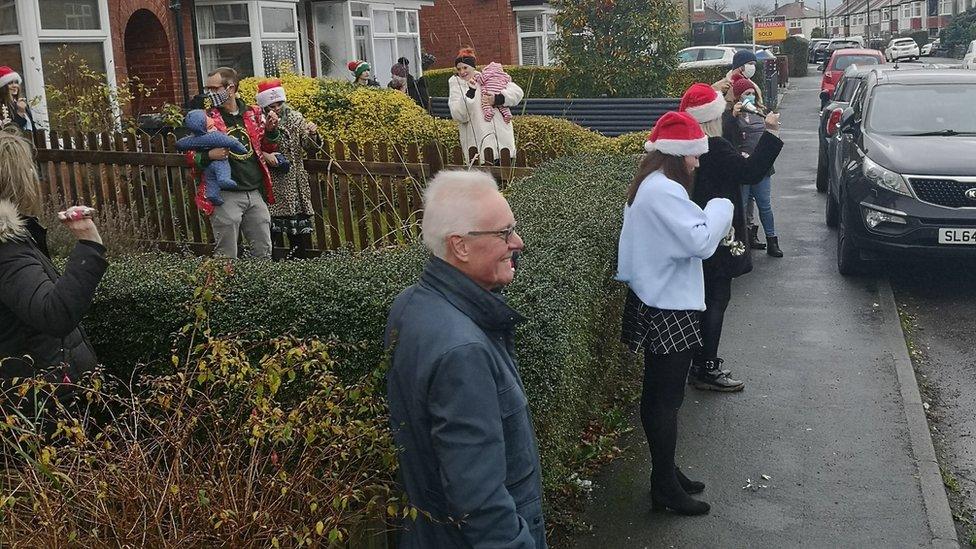 People practicing ringing their bells in Harrogate, North Yorkshire