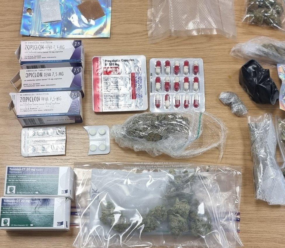 Drugs intercepted at the Werrington sorting office in Peterborough