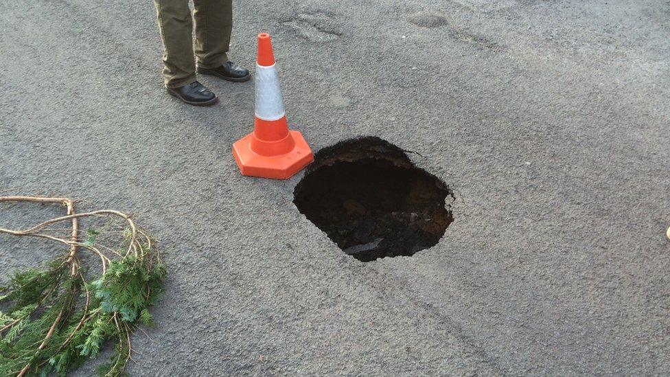 Sink hole on Talygarn Street