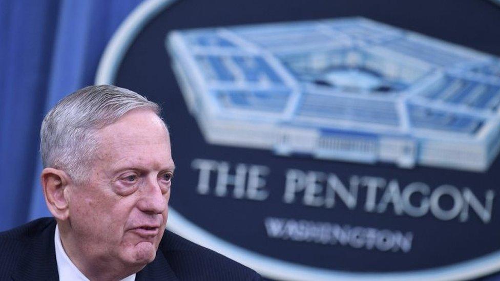 US Secretary of Defense James Mattis at the Pentagon in Washington (11 April 2017)