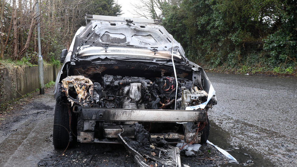 Scene of arson attack in Carryduff