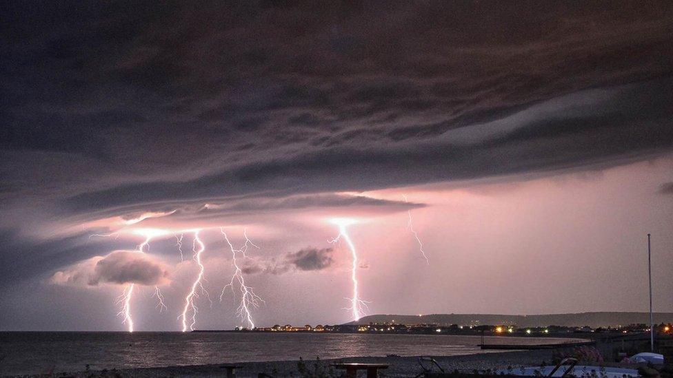 Thunderstorm in Pevensey Bay, East Sussex