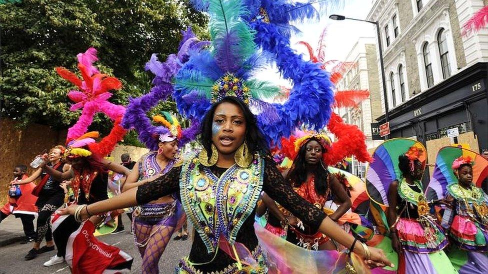 Performers in the Notting Hill Carnival