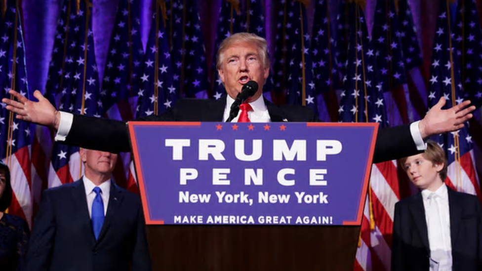 Trump on podium