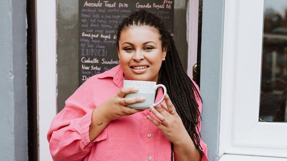 Jaz Woodward outside her bakery