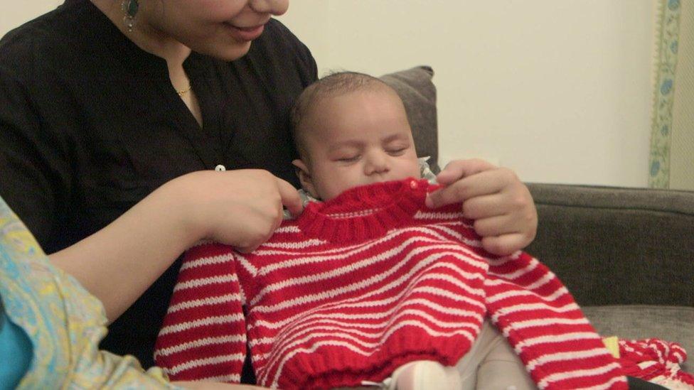 Baby in knitware