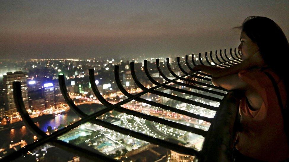A woman looking out from Cairo Tower, Egypt - Wednesday 17 August 2016