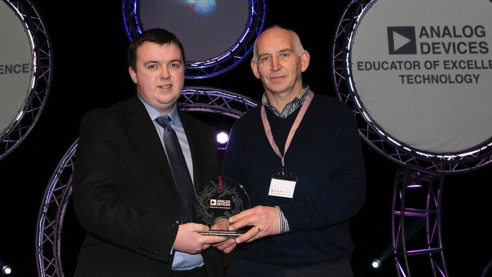 Teacher Sean Connolly, from St Killian’s College in Antrim, received the Analog Educator of Excellence Award