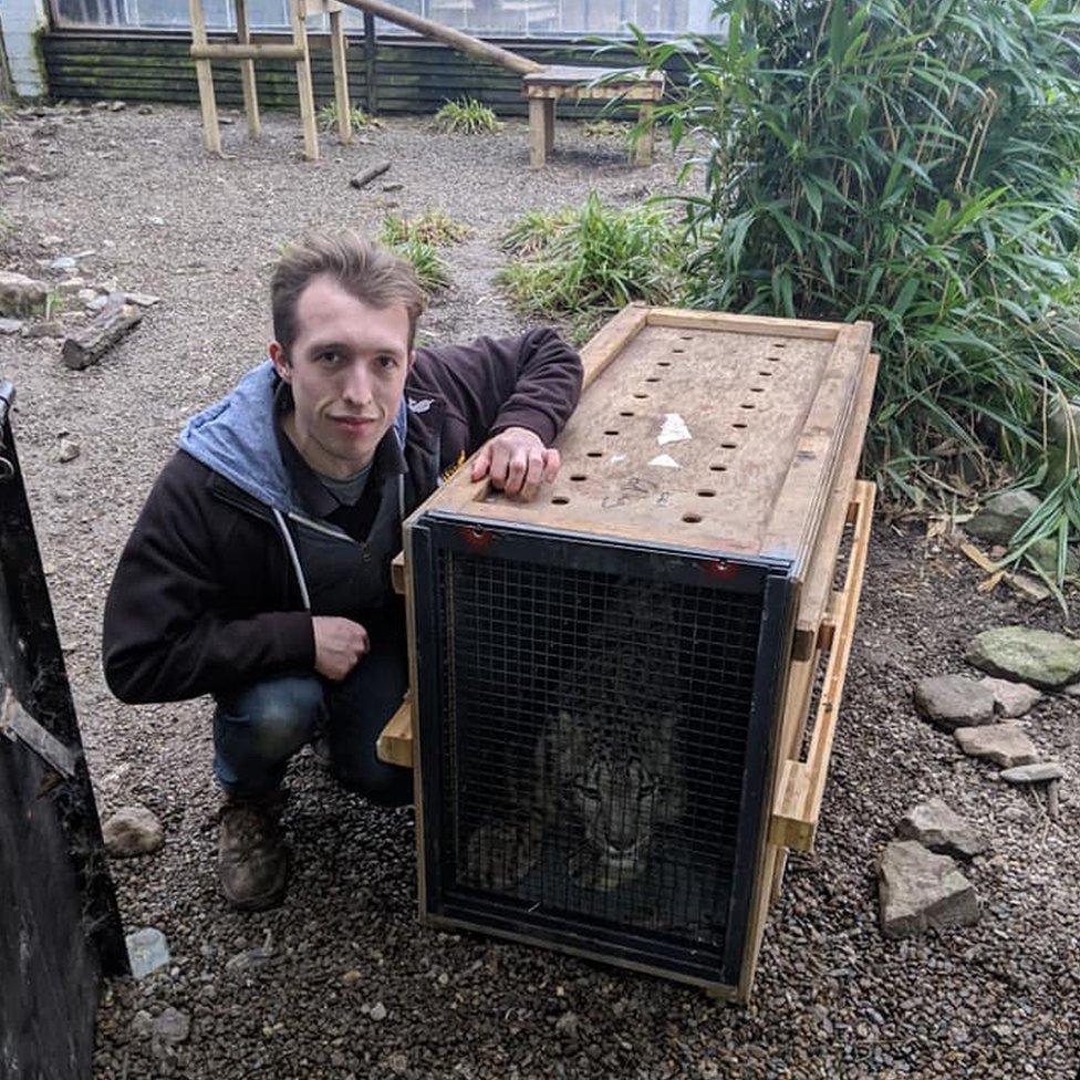 Zoo manager Jack Williams with Chris