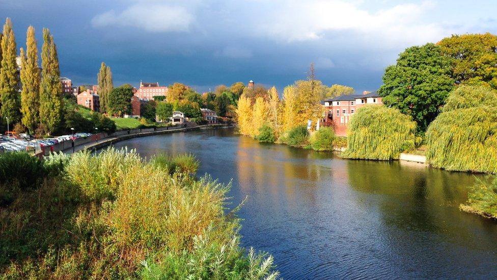 The River Severn running through Shrewsbury