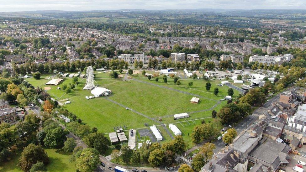 Aerial view of the fan zone in Harrogate