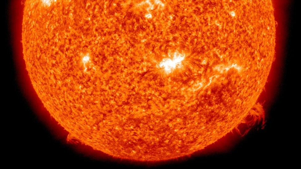 Solar storms taking place on the sun