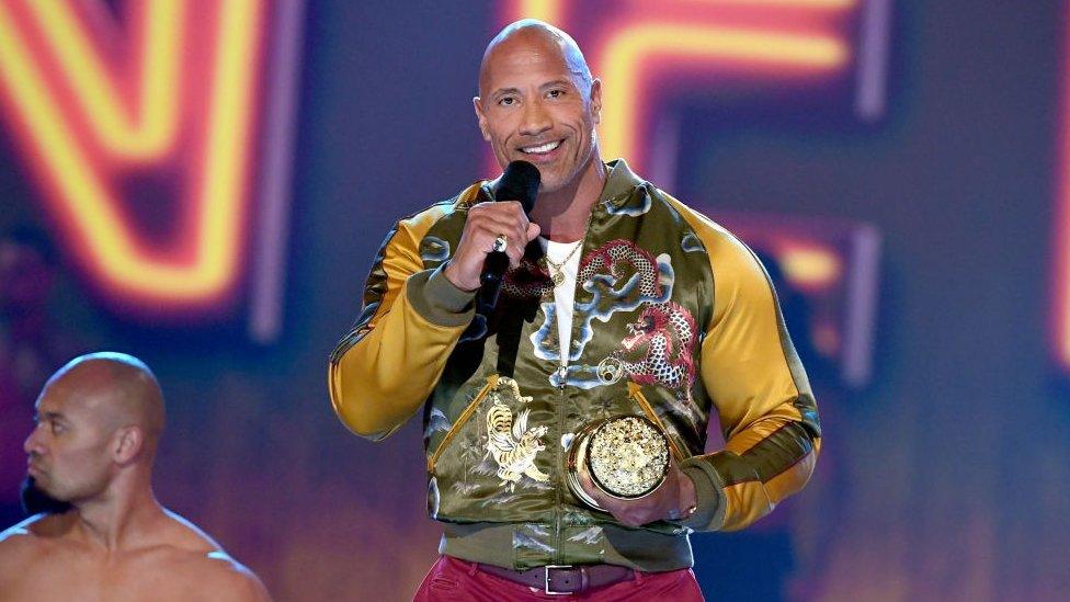 Dwayne (The Rock) Johnson accepts his generation award for his achievements in film and TV.