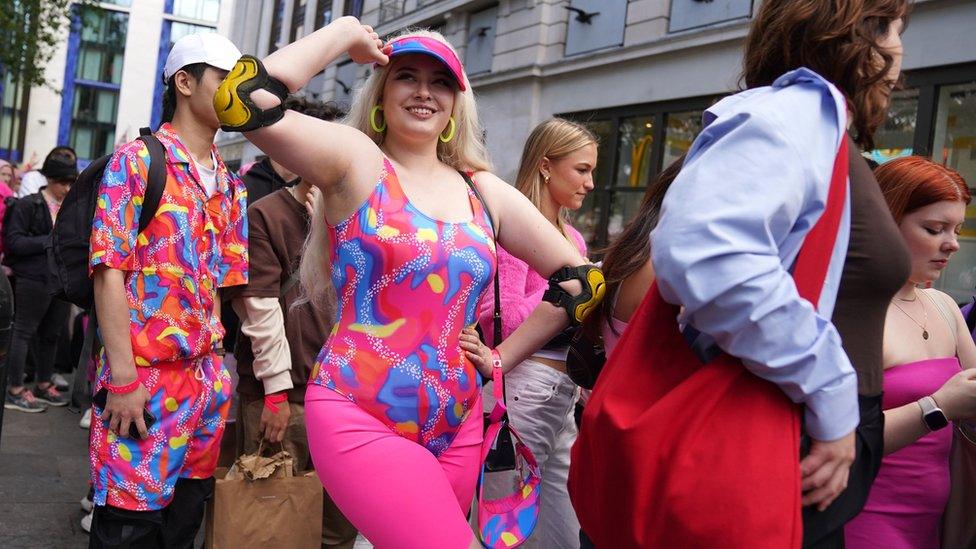 fan at barbie premiere