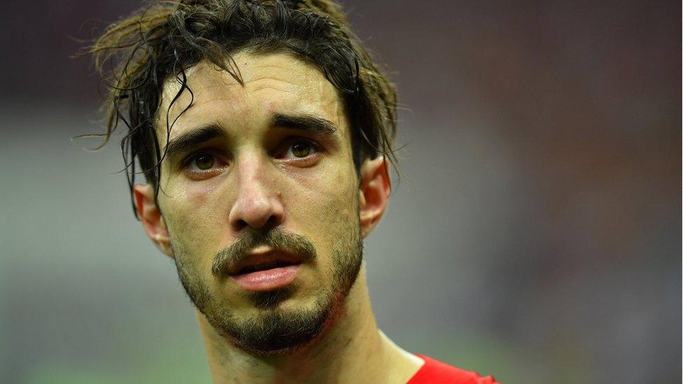 Croatia's Sime Vrsaljko looks dejected after the match, 15 July 2018